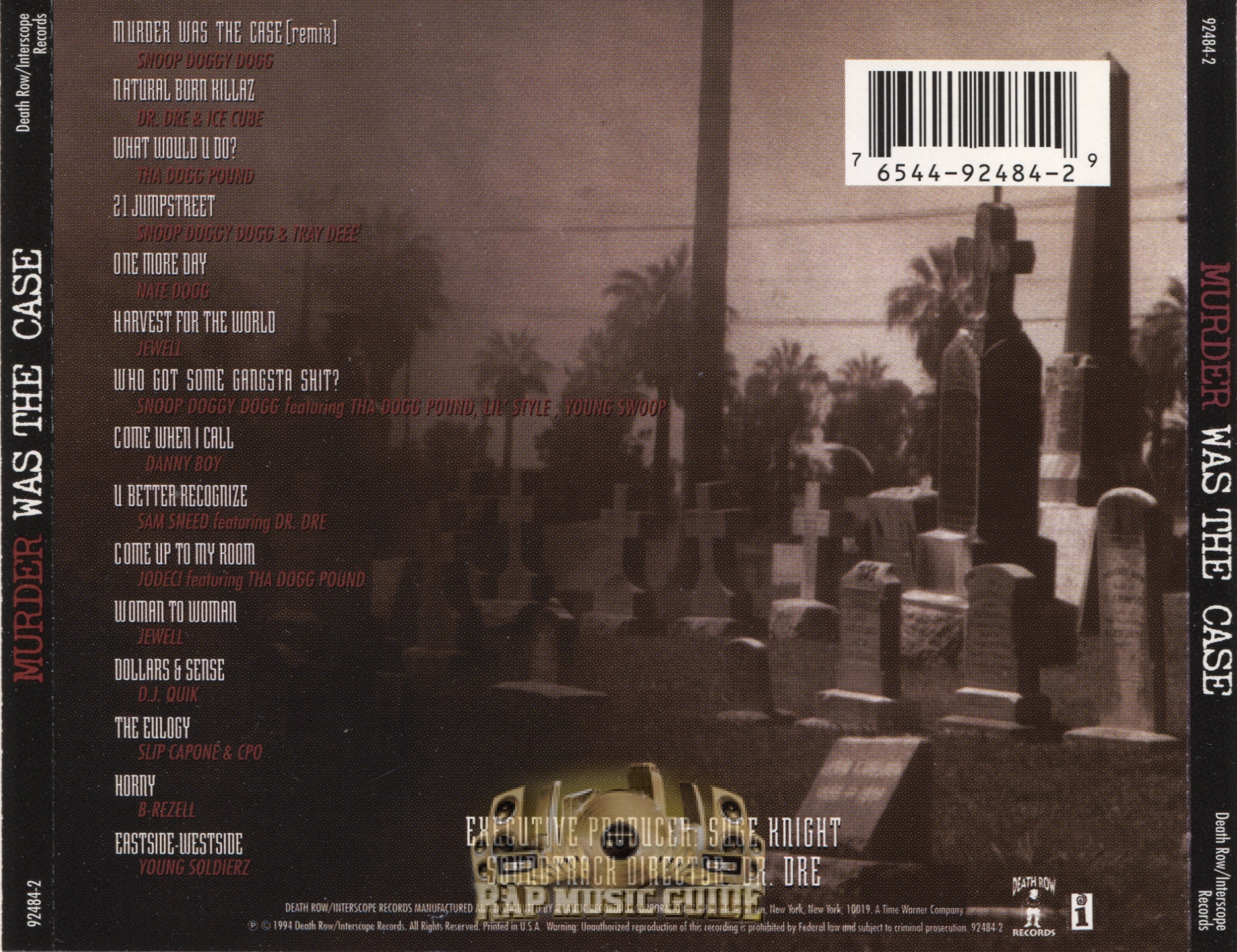 Murder Was The Case - The Soundtrack: 1st Press. CD | Rap Music Guide